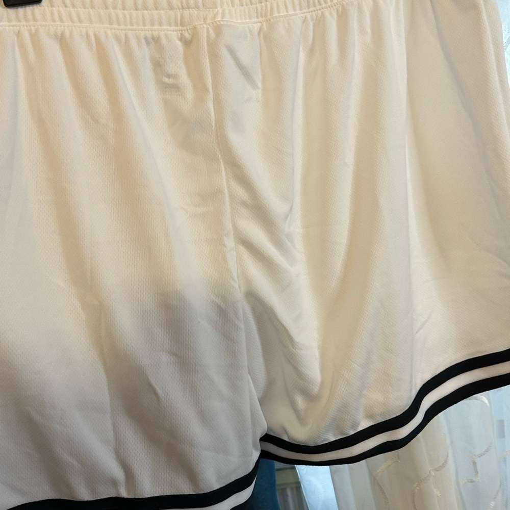 DSG white  Athletic Shorts with Black Trim  Stripes - Picture 3 of 12